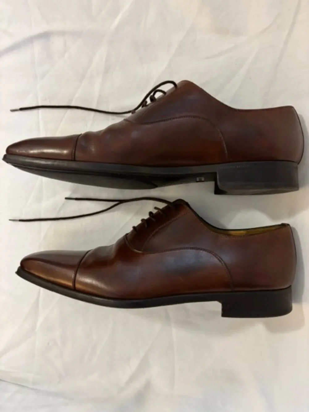 Magnanni Oxfords in Tobacco Brown Leather Men's Size 9.5M